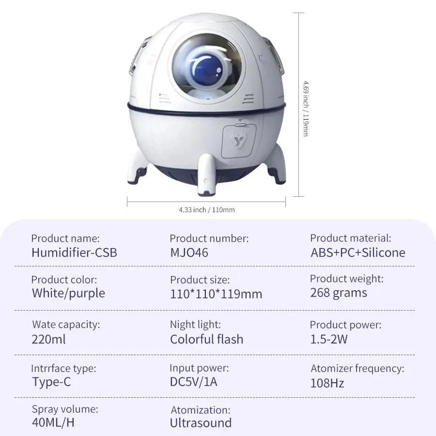 Rechargeable Humidifier with LED Lights