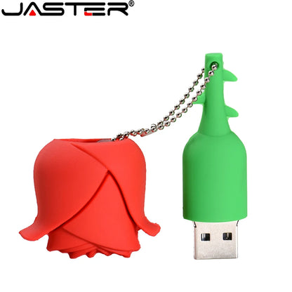 Assorted Rose USB Drives with Keychain