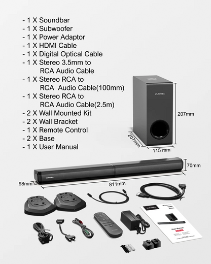 ULTIMEA 2-in-1 Dolby Atmos Soundba